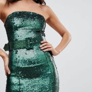 ASOS Sequin 80's Belted Bodycon Mini Dress